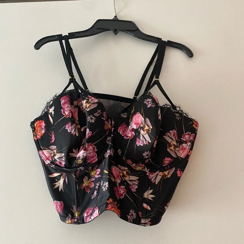 Victoria’s Secret Floral Cropped Corset Top/Bra - Picture 2 of 7